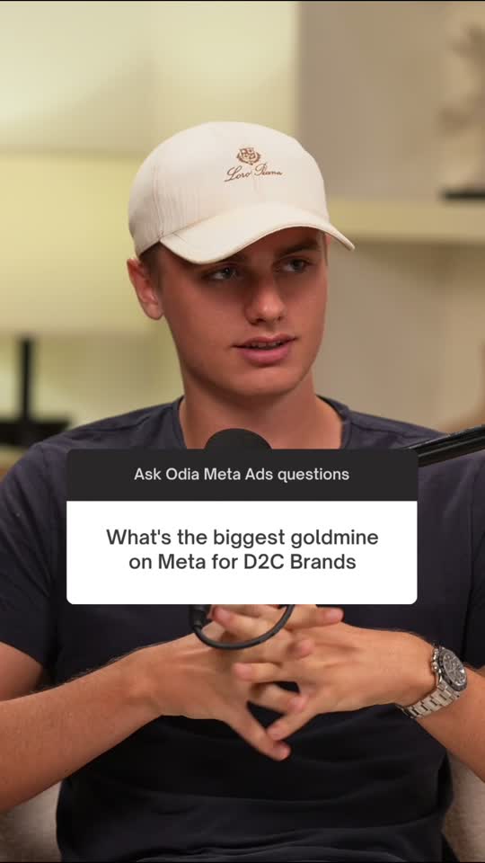 Oskar from ODIA in the podcast studio, asked about the biggest goldmine on Meta for D2C brands